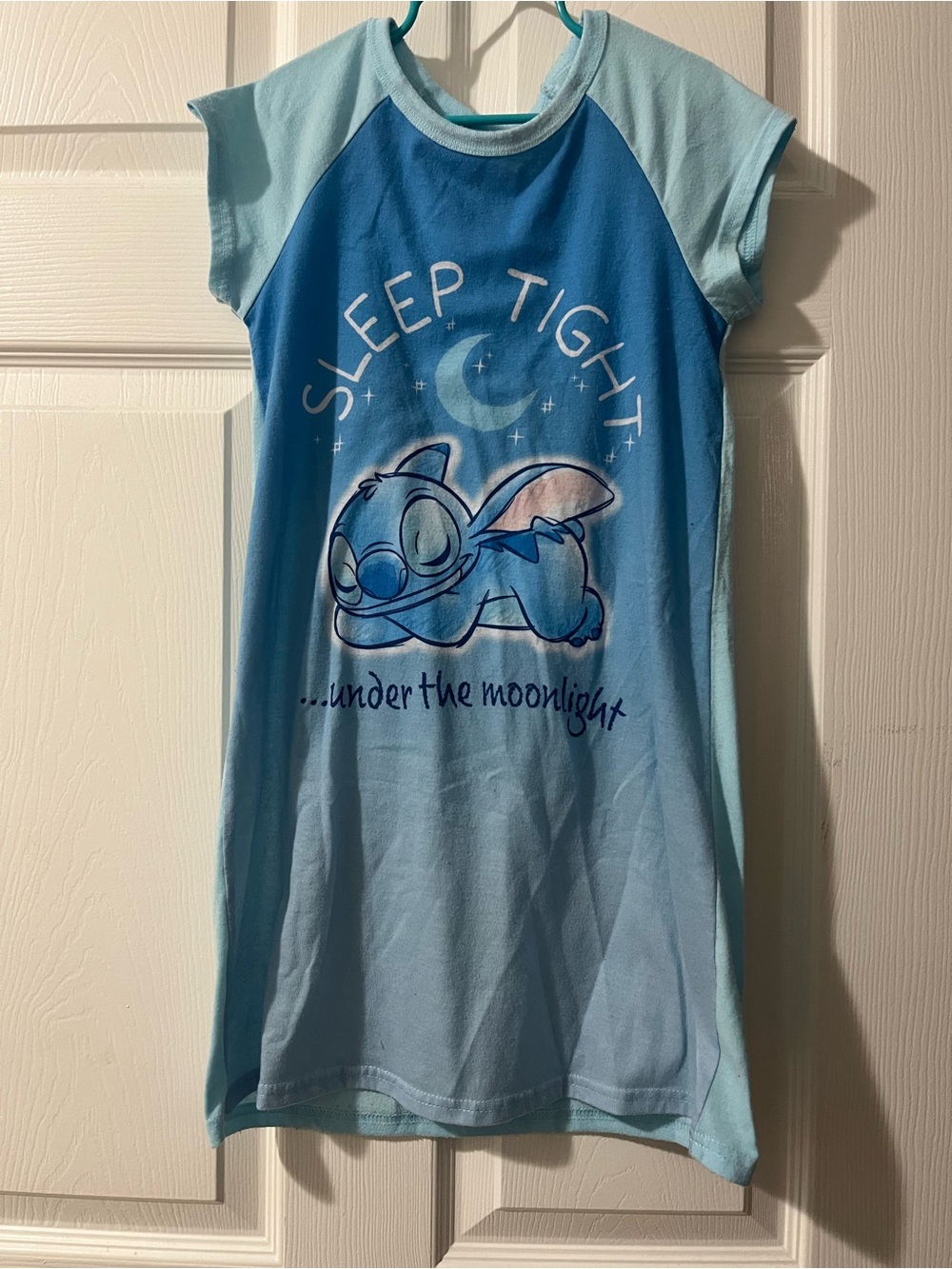 🚨5 for $25 EUC Girls Sleep Tight Blue Stitch Nightgown